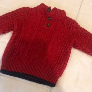 Gap 2t boys red sweater. GUC. Collar is Sherpa.